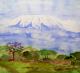 Kilimandscharo - Anna Schurig - Aquarell auf Papier - Landschaft - Klassisch Kilimandscharo - Anna Schurig - Aquarell auf Papier - Landschaft - Klassisch