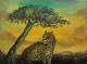 Leopard - Hedi Glashauser - Ãl auf Leinwand - Raubkatzen-Landschaft - Naturalismus Leopard - Hedi Glashauser - Ãl auf Leinwand - Raubkatzen-Landschaft - Naturalismus