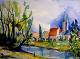 Regensburg (2009) - Werner Meier - Aquarell auf Papier - Stadtansichten - 