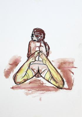Zeichnung Nude 08 (Aquarellpapier, Tusche, 24x34) - Wolfgang Bretschneider - Array auf Array - Array - Array Zeichnung Nude 08 (Aquarellpapier, Tusche, 24x34) - Wolfgang Bretschneider - Array auf Array - Array - Array