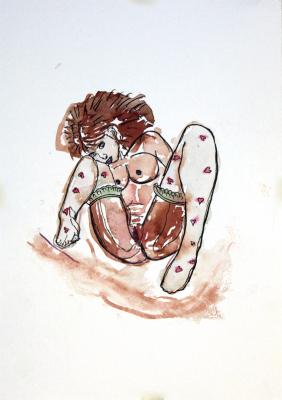 Zeichnung Nude 12 (Aquarellpapier, Tusche, 24x34) - Wolfgang Bretschneider - Array auf Array - Array - Array Zeichnung Nude 12 (Aquarellpapier, Tusche, 24x34) - Wolfgang Bretschneider - Array auf Array - Array - Array