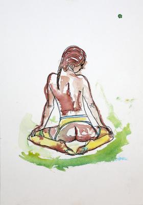 Zeichnung Nude 17 (Aquarellpapier, Tusche, 24x34) - Wolfgang Bretschneider - Array auf Array - Array - Array Zeichnung Nude 17 (Aquarellpapier, Tusche, 24x34) - Wolfgang Bretschneider - Array auf Array - Array - Array