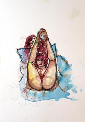 Zeichnung Nude 37 (Aquarellpapier, Tusche, 24x34) - Wolfgang Bretschneider - Array auf Array - Array - Array Zeichnung Nude 37 (Aquarellpapier, Tusche, 24x34) - Wolfgang Bretschneider - Array auf Array - Array - Array