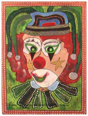 Grüner Clown (Acryl on Canvas; 36x48) - Wolfgang Bretschneider - Array auf Array - Array - Array Grüner Clown (Acryl on Canvas; 36x48) - Wolfgang Bretschneider - Array auf Array - Array - Array