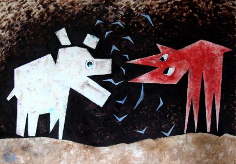 Fuchs und Wolf beim Stelldichein - Markus Johne - Array auf Array - Array - Array Fuchs und Wolf beim Stelldichein - Markus Johne - Array auf Array - Array - Array