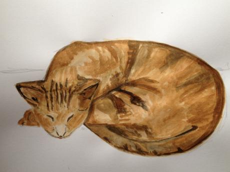 Serie Straßenkatzen, Zeichnung 1 - Helmut Müller - Array auf Array - - Serie Straßenkatzen, Zeichnung 1 - Helmut Müller - Array auf Array - -